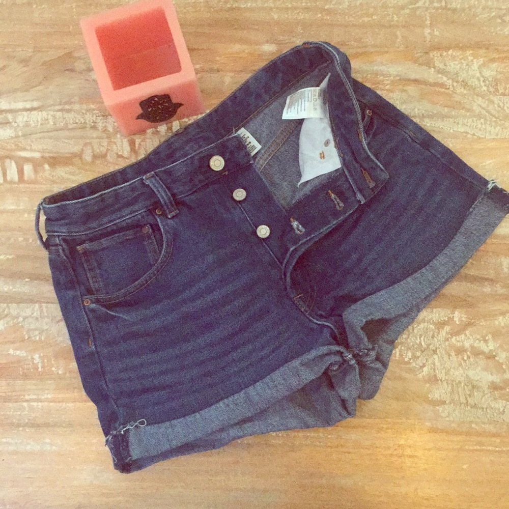 High waisted jean shorts